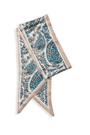 Teal Broad Paisley Double Sided Scarf