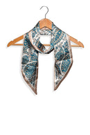 Teal Broad Paisley Double Sided Scarf