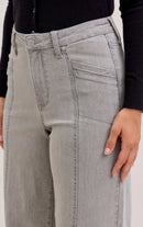 Judy Blue High Waisted Retro Grey Wide Denim