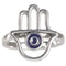 Silver Evil Eye Hamsa Adjustable Ring