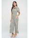 Abstract Floral Print Overall