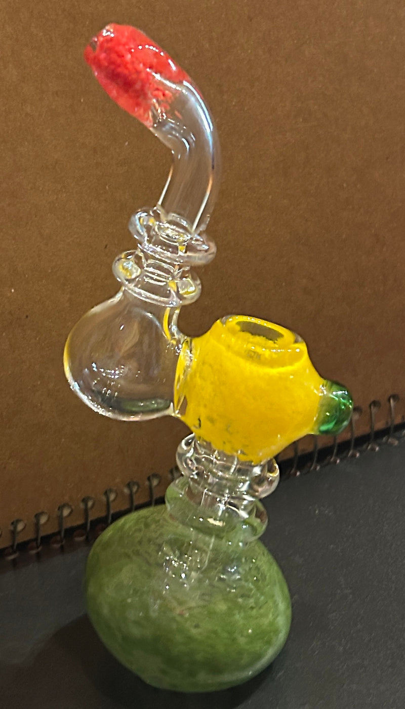 Red, Yellow and Green Smoking Glass Pipe