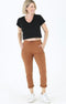 Front Tie Zipper Pocket Jogger- Terra Cotta