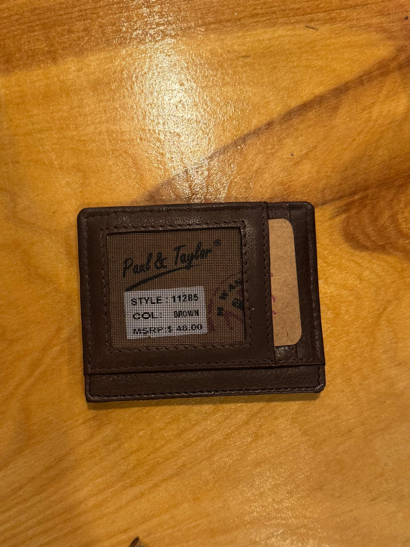 Leather Card Holder with Braided Pattern