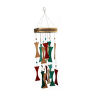 Coral and Teal Square Cast Off Beaded Glass Chime