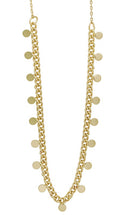 Gold Disc on Gold Chain Necklace