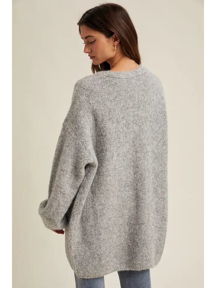 Oversized Brushed Sweater Cardigan
