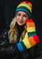 Dreamers Rainbow Striped Knit Mittens