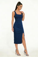 Square Neck Sleeveless Denim Mini Dress