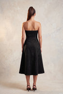 Bustier Strapless Faux Suede Dress