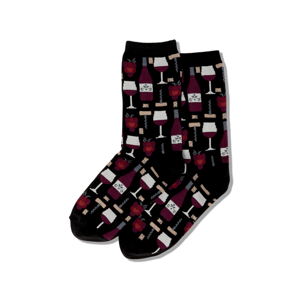 Women's Wine Crew Socks