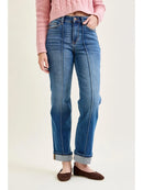 Hw Front Seam Detail & Cuffed Straight