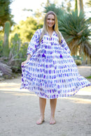 Mylah Midi Dress Geo Block Printed - Blue