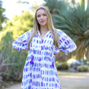 Mylah Midi Dress Geo Block Printed - Blue