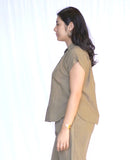 Erisha Short Sleeve Button Down Top