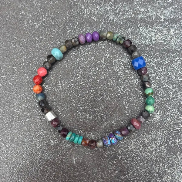 Ruby and Sapphire Cubed Bracelet