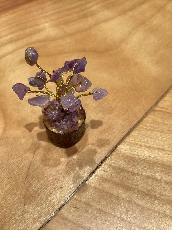 Wooden Base Gemstone Tree - 2"