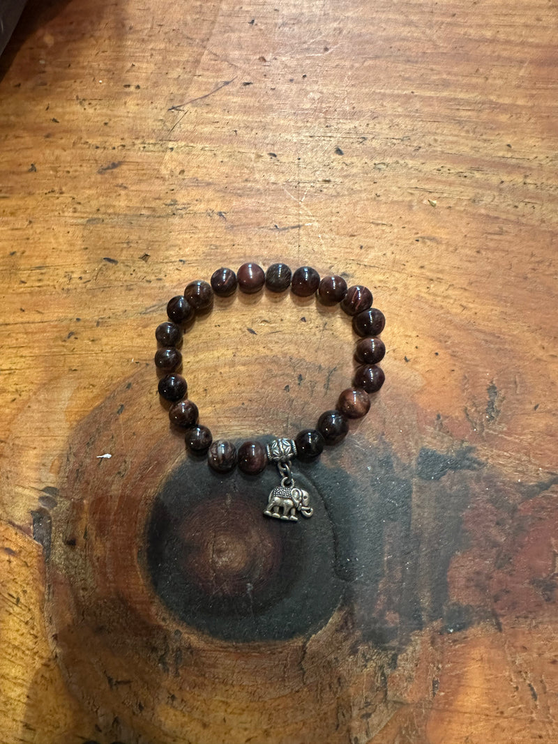 Gemstone Stretch Bracelet with Pendant