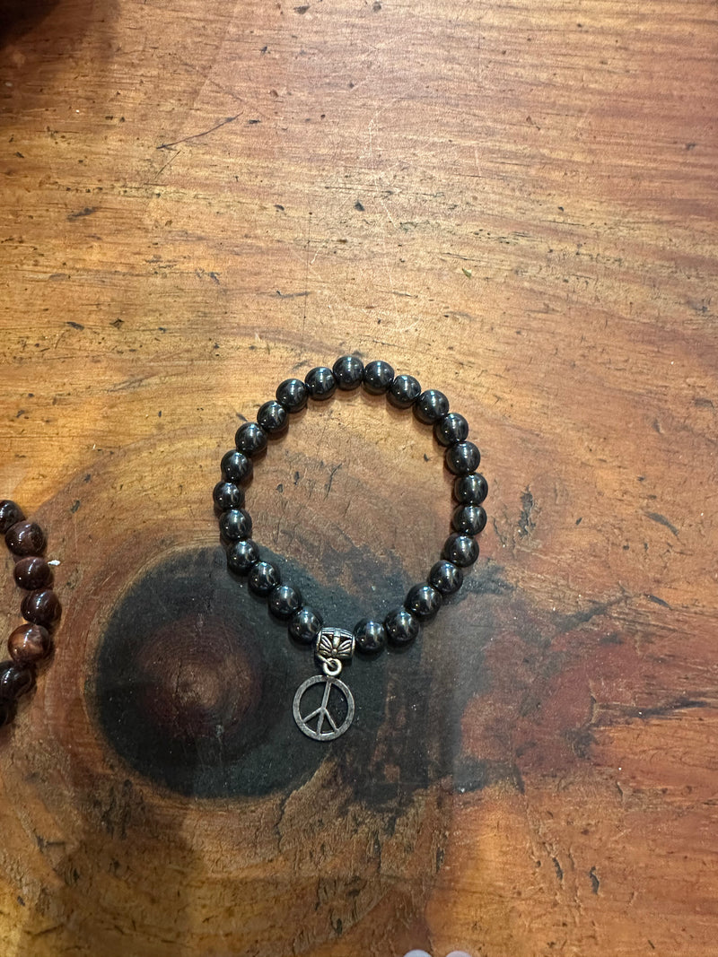 Gemstone Stretch Bracelet with Pendant
