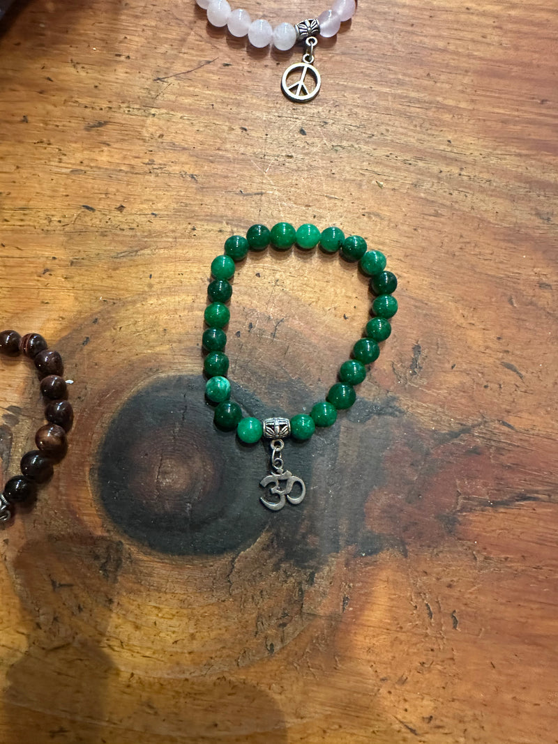 Gemstone Stretch Bracelet with Pendant