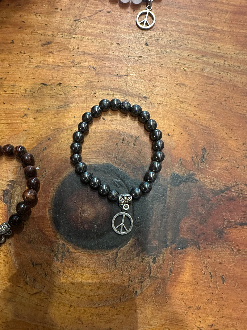 Gemstone Stretch Bracelet with Pendant