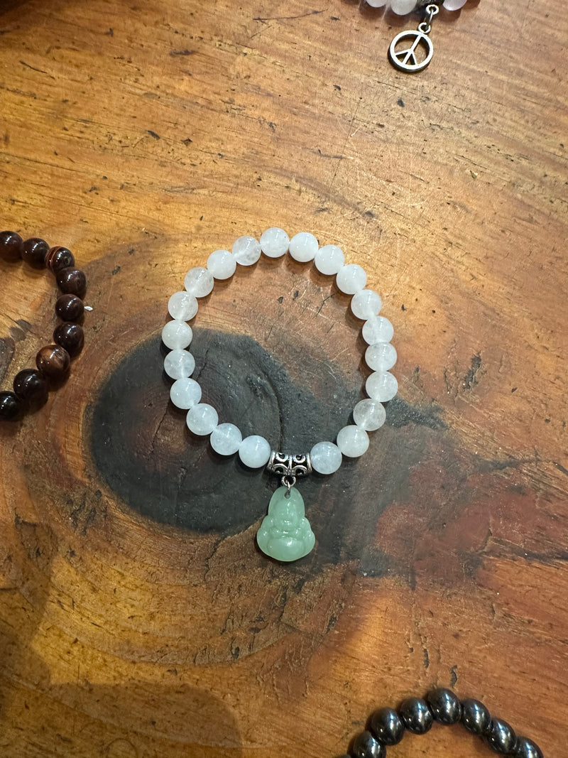 Gemstone Stretch Bracelet with Pendant
