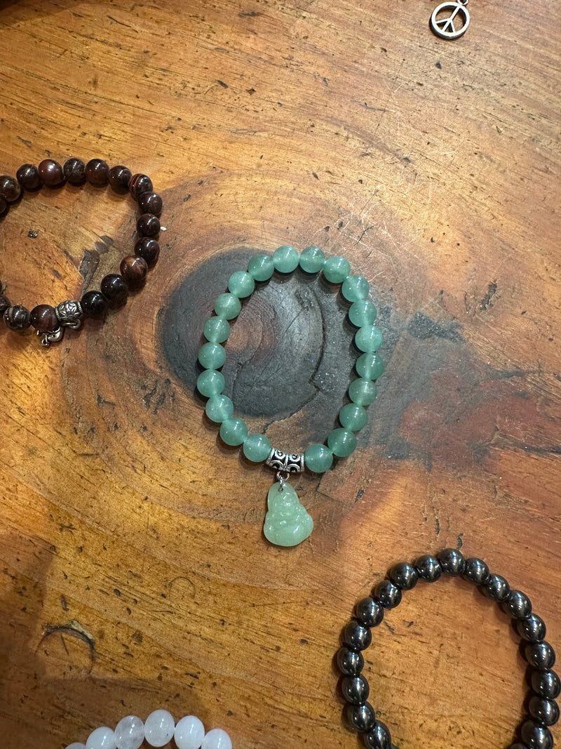 Gemstone Stretch Bracelet with Pendant