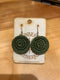 Green Circle Crochet earrings