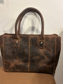 Leather Tote Bag In Hunter