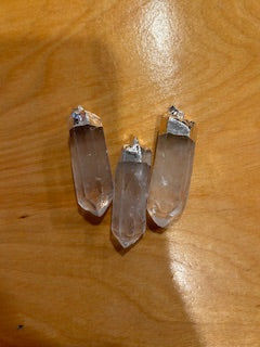 Large Plated Quartz Pendant