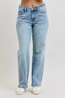 Judy Blue -Rigid Front Stretch Back Magic Straight Denim Jeans