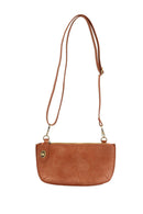 Faux Suede Mini Crossbody Wristlet Clutch
