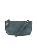 Faux Suede Mini Crossbody Wristlet Clutch