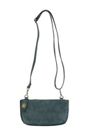 Faux Suede Mini Crossbody Wristlet Clutch