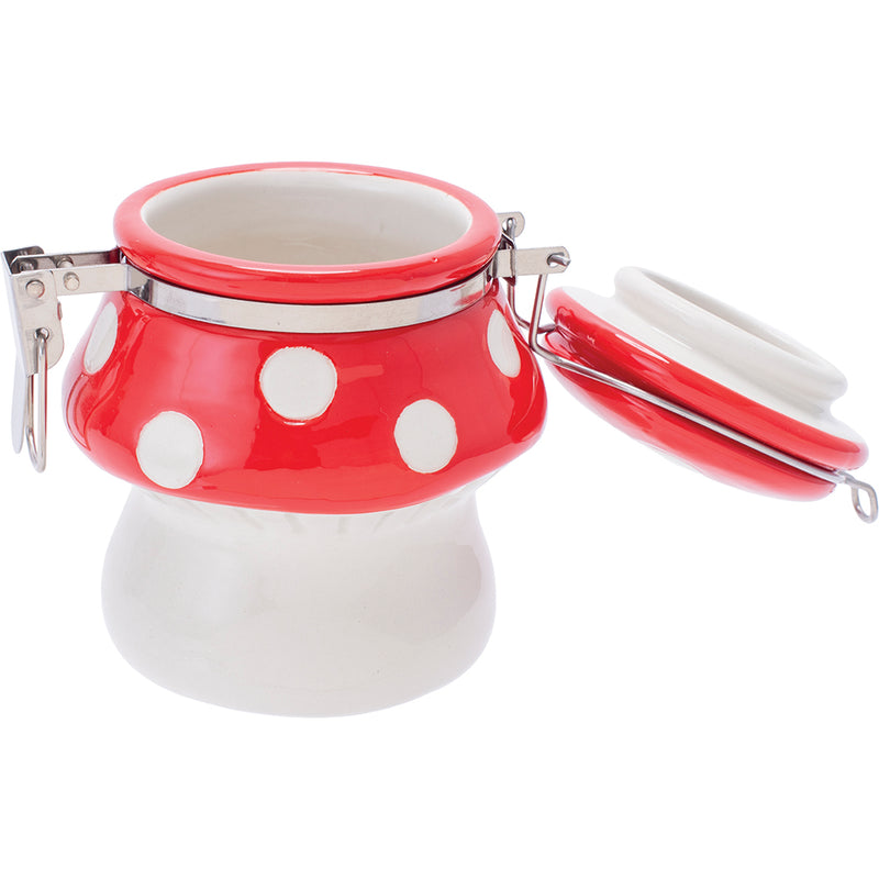 Mushroom Ceramic Jar with Clasp