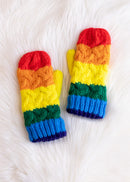 Dreamers Rainbow Striped Knit Mittens