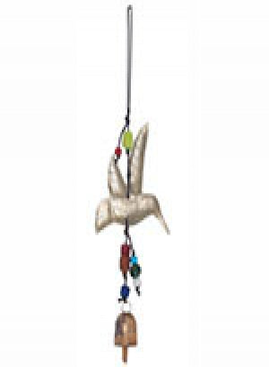 Single Iron Hummingbird, bell & beads