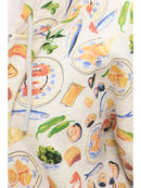 Mediterranean Delights Print Zip Up Hoodie