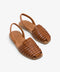 Lola Almagro Binigaus leather flat Menorquina sandals- Avellana