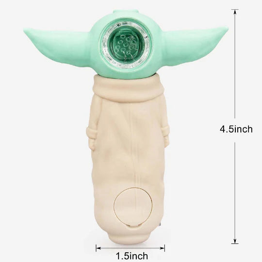4.5" Alien Baby Hand Pipe w/ Glass Bowl & Dab Tool