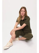 Olive Green Corduroy Jumpsuit