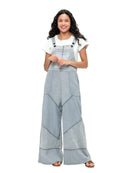 Overall Patchwork Free Spirit Waffle Knit-Gray