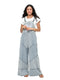 Overall Patchwork Free Spirit Waffle Knit-Gray