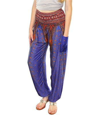 Jeannie Pants Feather  Purple/Gold