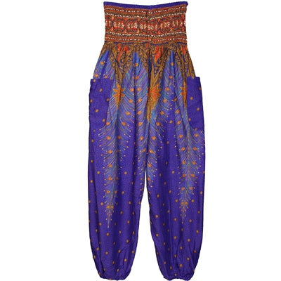 Jeannie Pants Feather  Purple/Gold