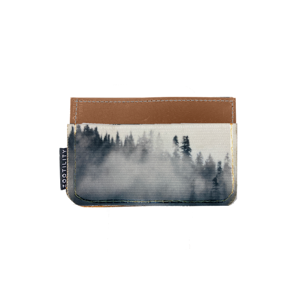 Leather Card Holder-Misty Trees