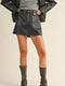 Patch Pocket Mini Skirt- Black