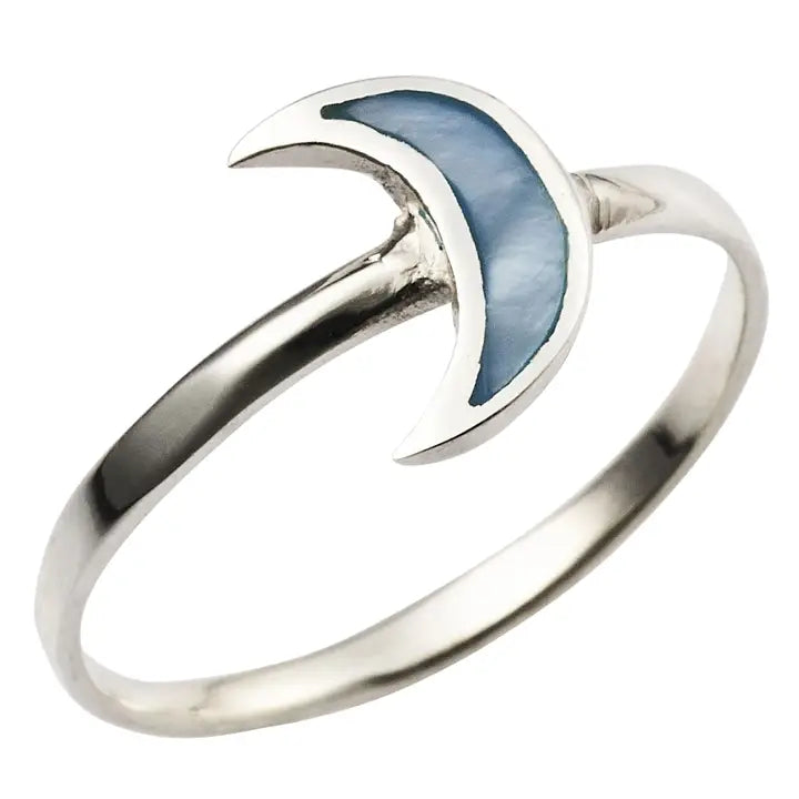 Sterling Silver Crescent Moon with Abalone Shell