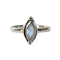Rainbow Moonstone Single Diamond Ring