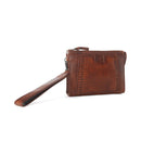 Zidana Bandera Ridge Vegetable-Tanned Leather Wristlet - Dusty Rose